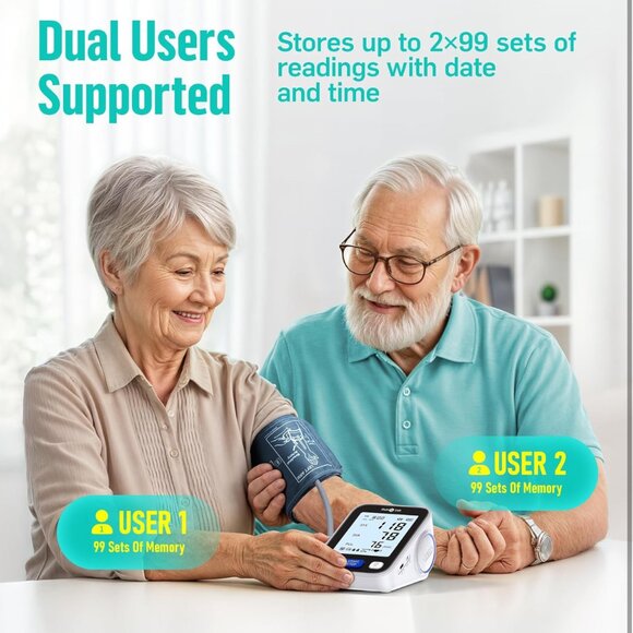 Upper Arm Blood Pressure Monitor with Wide Range Cuff (8.7'' -16.5'') for Home U - Picture 6 of 7